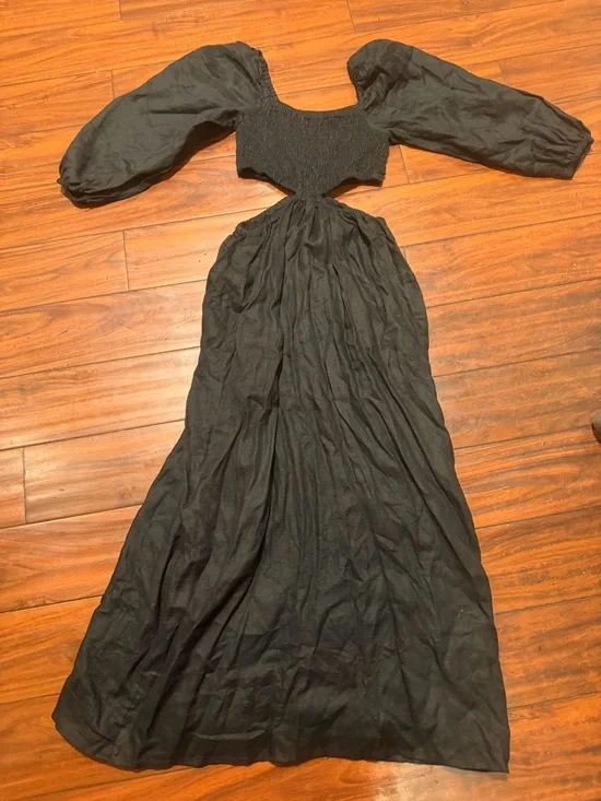 Faithfull the Brand Black Cutout Maxi with Puff Sleeves - Picture 5 of 9